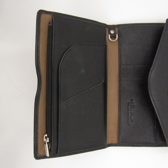 Travelambo Black/Tan Snap Closure Travel Wallet - Picture 6 of 13